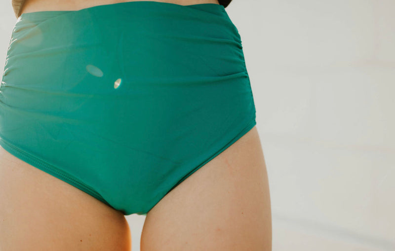 22' Green Ruched Swim Bottoms